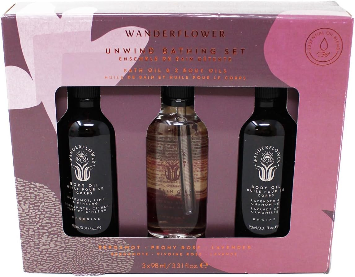 Unwind Bathing Gift Set Relaxing Oils Wanderflower