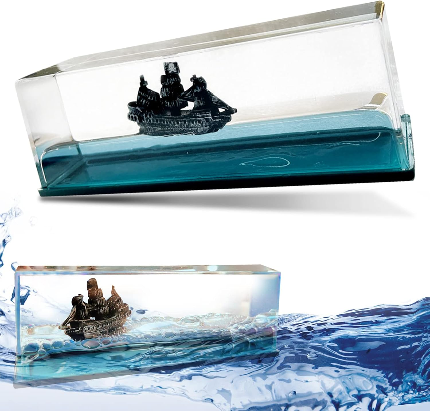 Cruise Ship Fluid Drift Bottle | Cruise Ship Toy | Unsinkable Boat in a Box | Cruise Ship Model Decoration | Desk Toy Gifts for Display Cases Home Decor image number 1