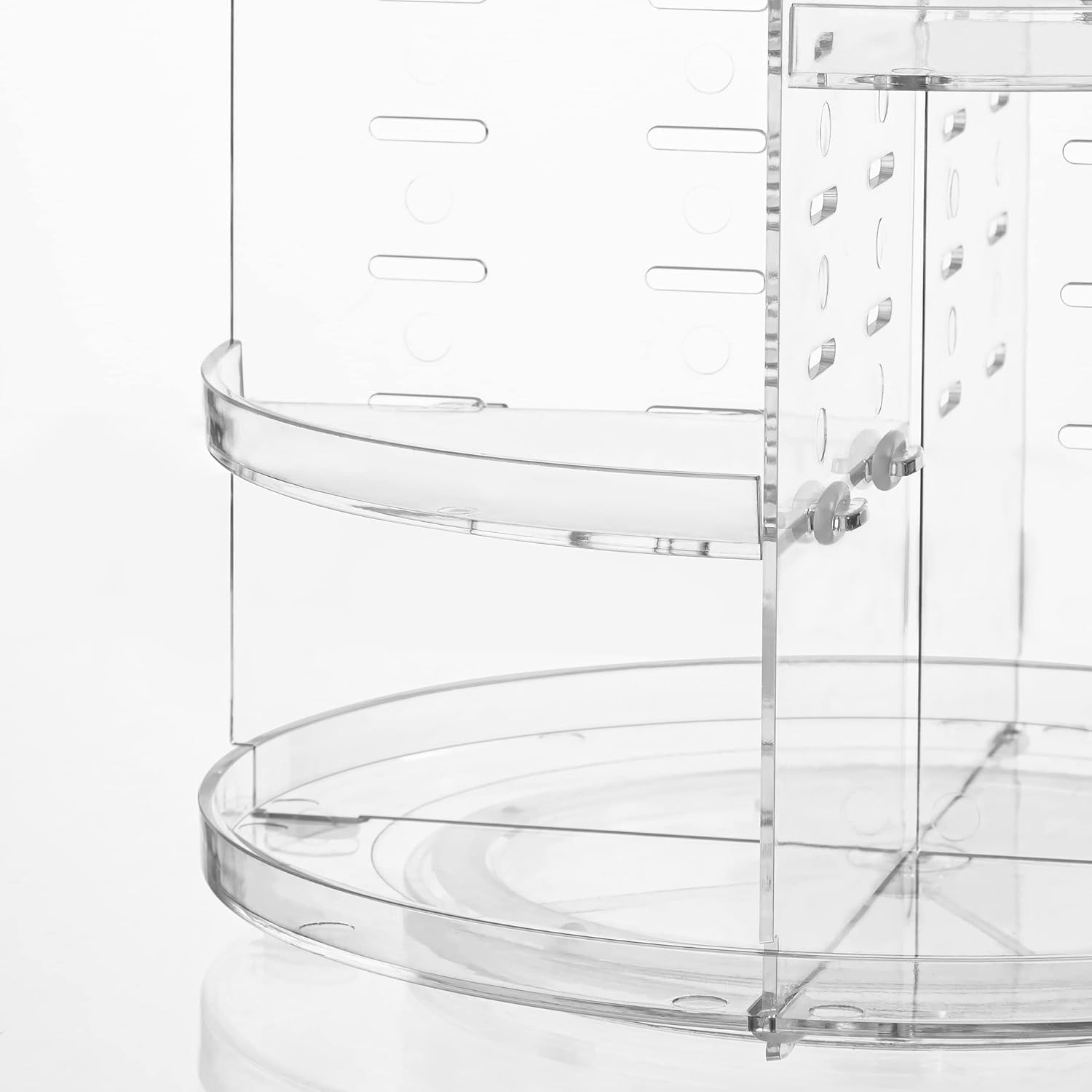 Hblife 360 Rotating Makeup Organizer Adjustable Carousel Large Capacity Revolving Perfume Organizer Skincare Organizers Cosmetic Storage Spinning Holder for Vanity, Clear image number 3