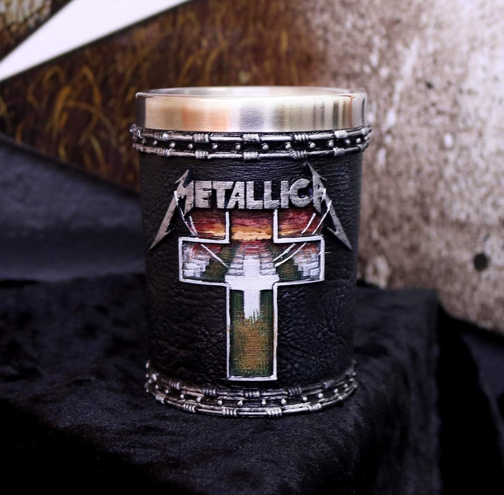 Nemesis Now B4683N9 Metallica-Master of Puppets Shot Glass 7Cm, Resin W/Stainless Steel Insert, Black image number 3