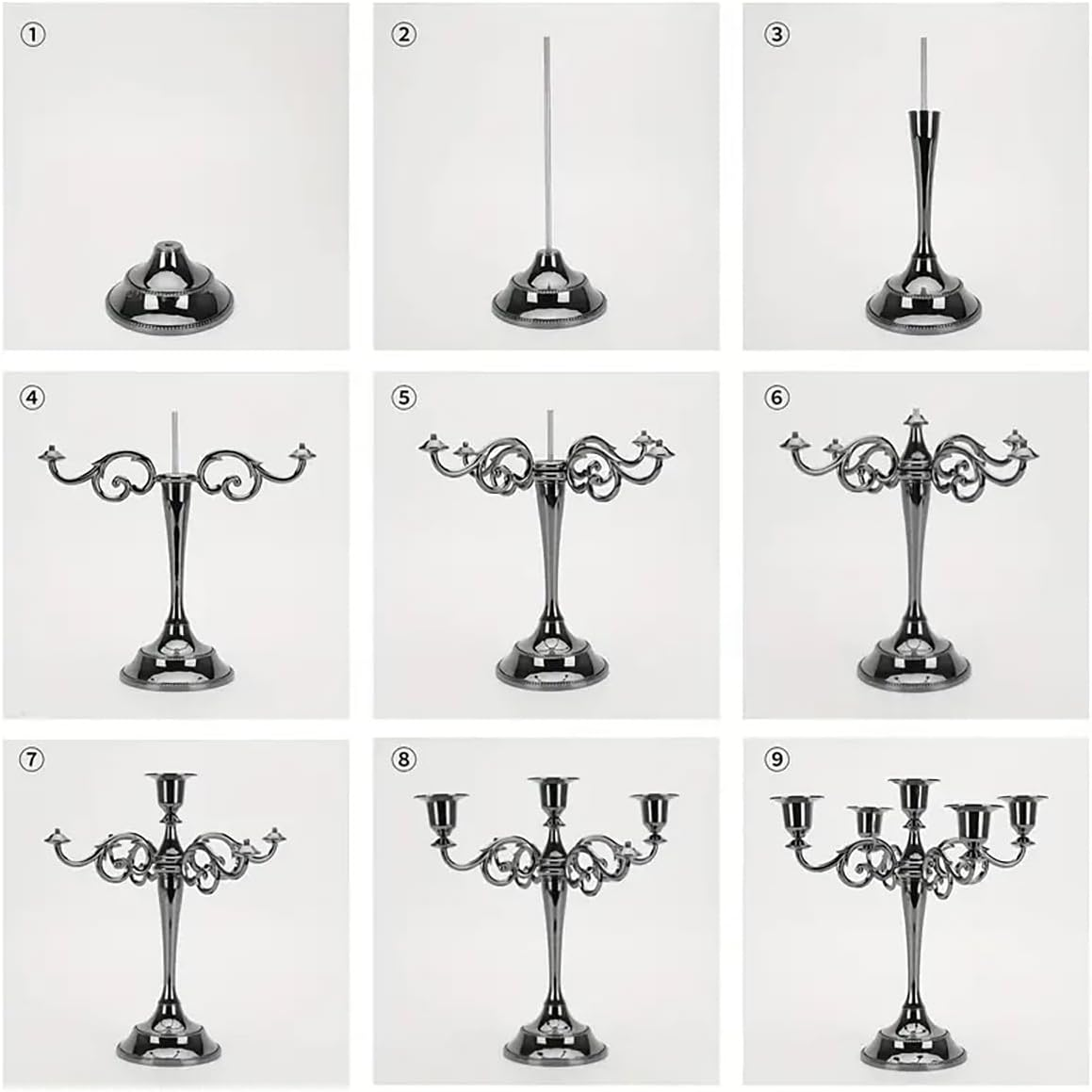 AIMALL European Retro Candlestick Decorations for Weddings and Home Decorations, Three Colors of Metal Candlesticks, Suitable for Events and Catering image number 5
