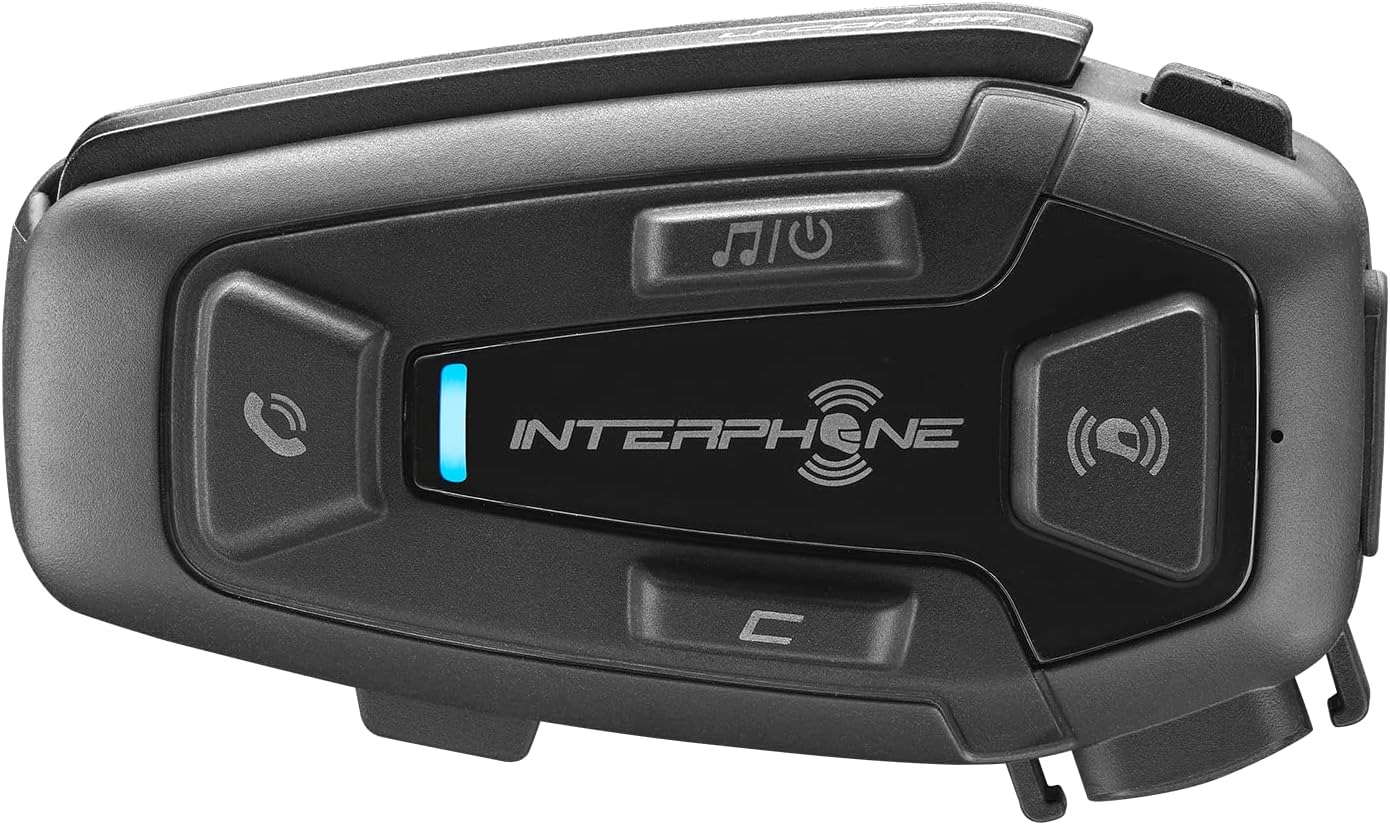 INTERPHONE U-Com8R Single Pack Motorcycle Intercom with Mesh 2.0 Communication, up to 24 Riders, 1.6 Km Distance, 18 Hours Battery Life, TFT and GPS Compatible, 40Mm HD Speaker image number 3