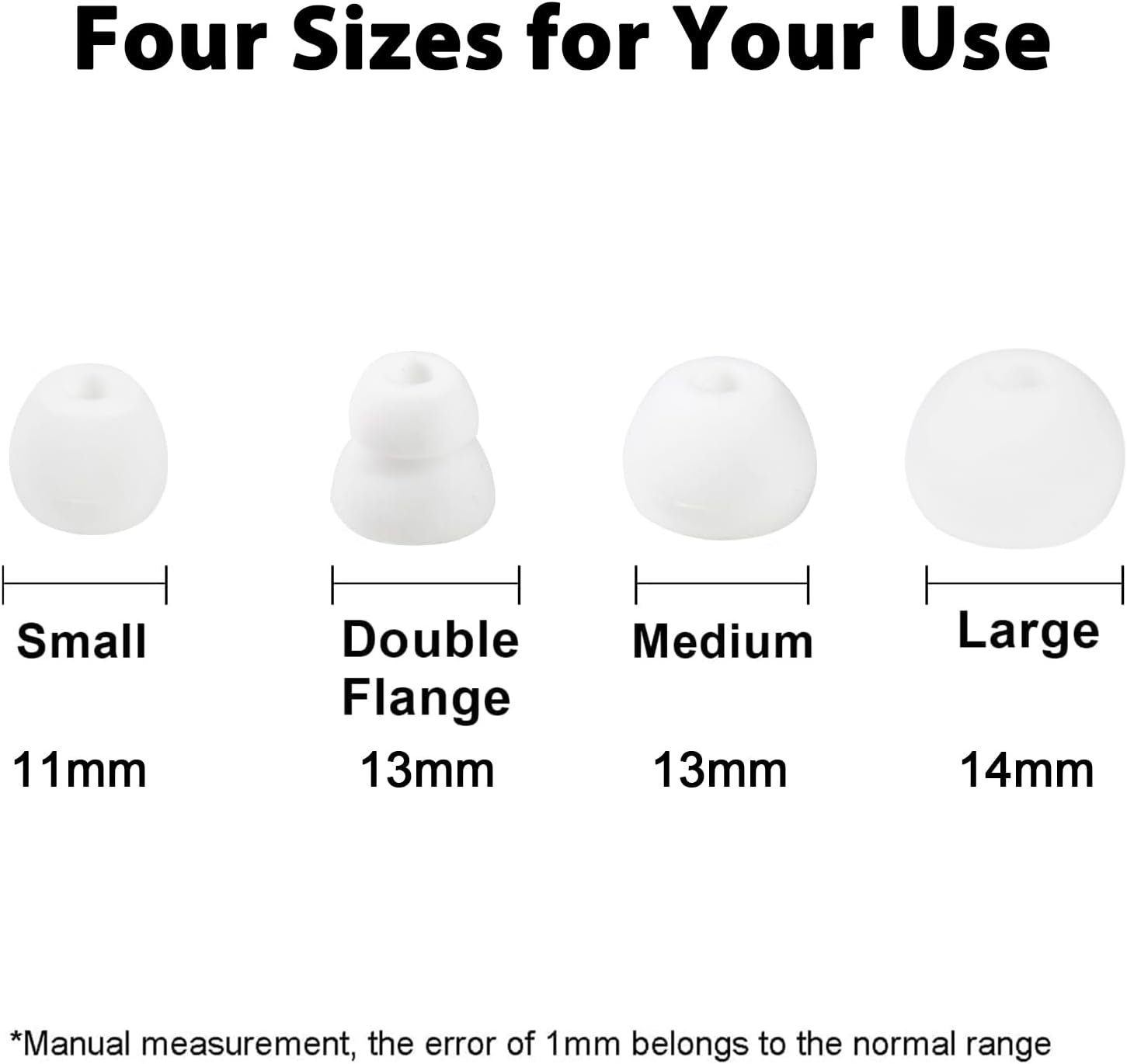 Replacement Earbuds Silicone Ear Buds Tips Compatible with Beats by Dr Dre Powerbeats Pro Wireless Earphones (White 8Pcs) image number 1