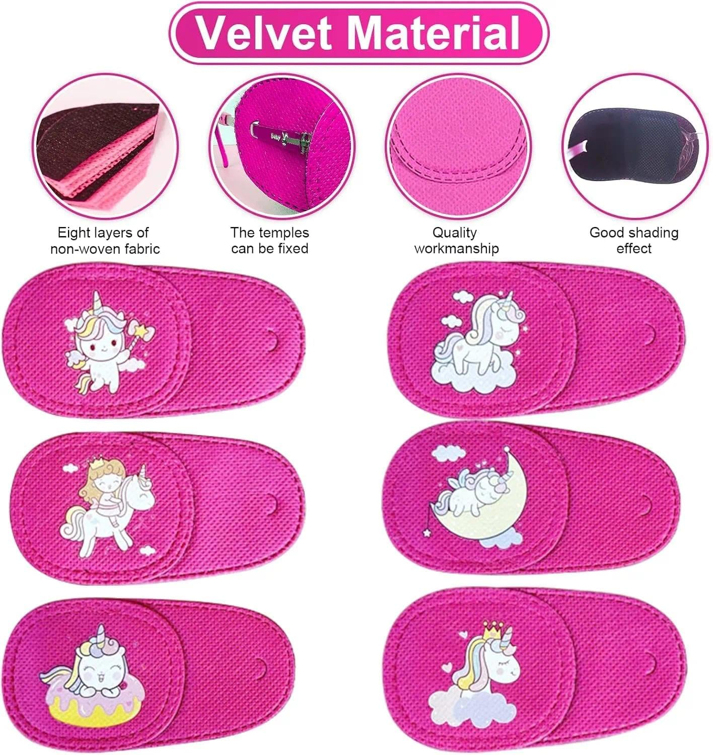 Eye Patch for Kids, Kids Eye Patch, Pink Eye Patch, Reusable, Full Coverage, No Light Leakage, Compatible with Kids Glasses (Left Eye, Pink Unicorn) - Unron image number 1