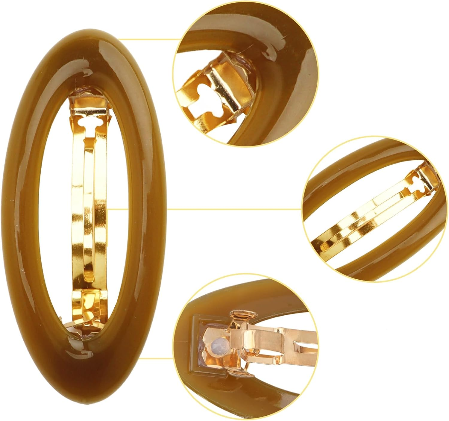 EXIPSAT Hair Claw Set of 4 Oval Hair Clips for Women, Large Flat Hair Clip, Perfect for Thin or Thick Hair, Everyday, Sports & Driving image number 4