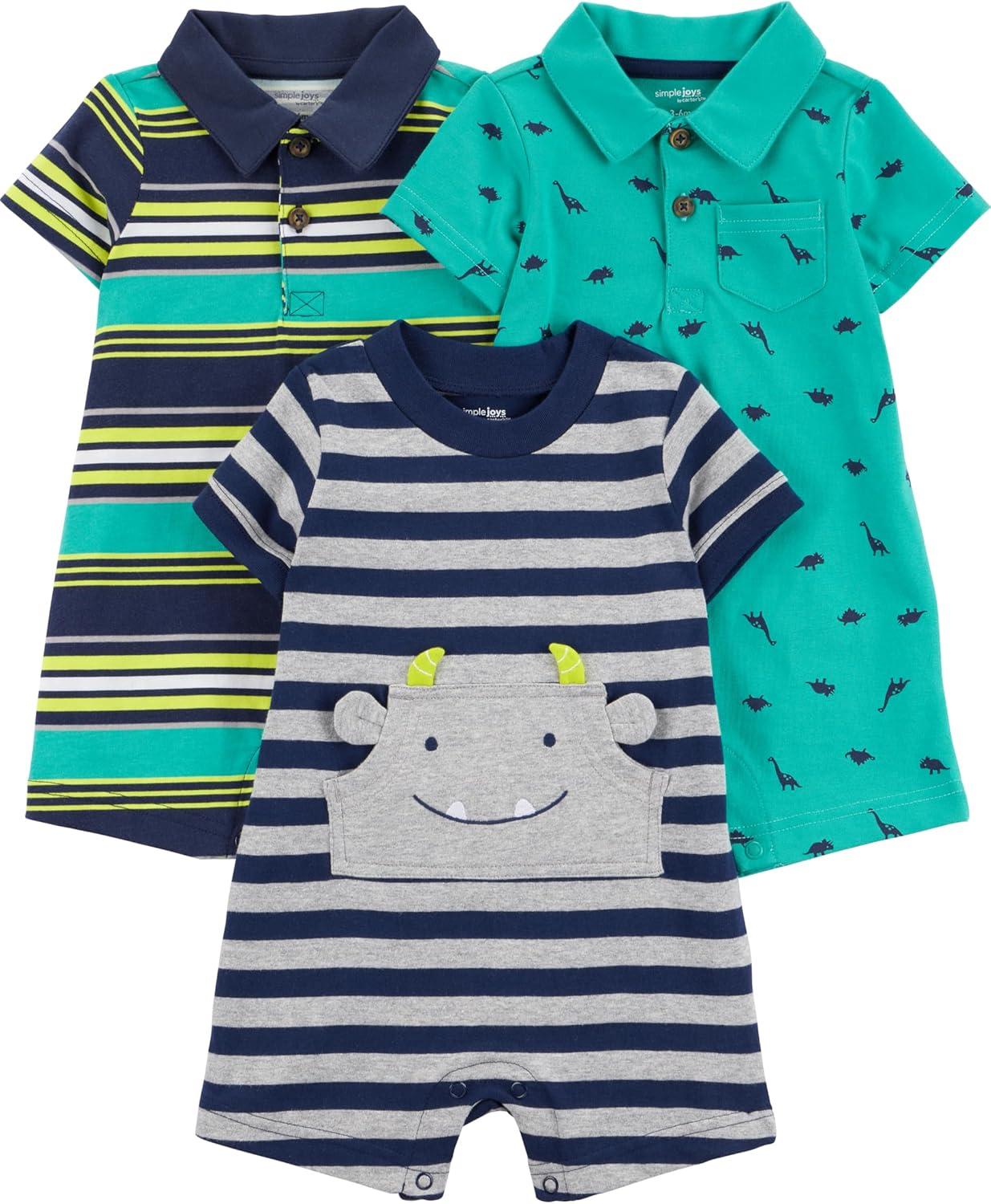 Simple Joys by Carter'S Baby-Boys 3-Pack Rompers