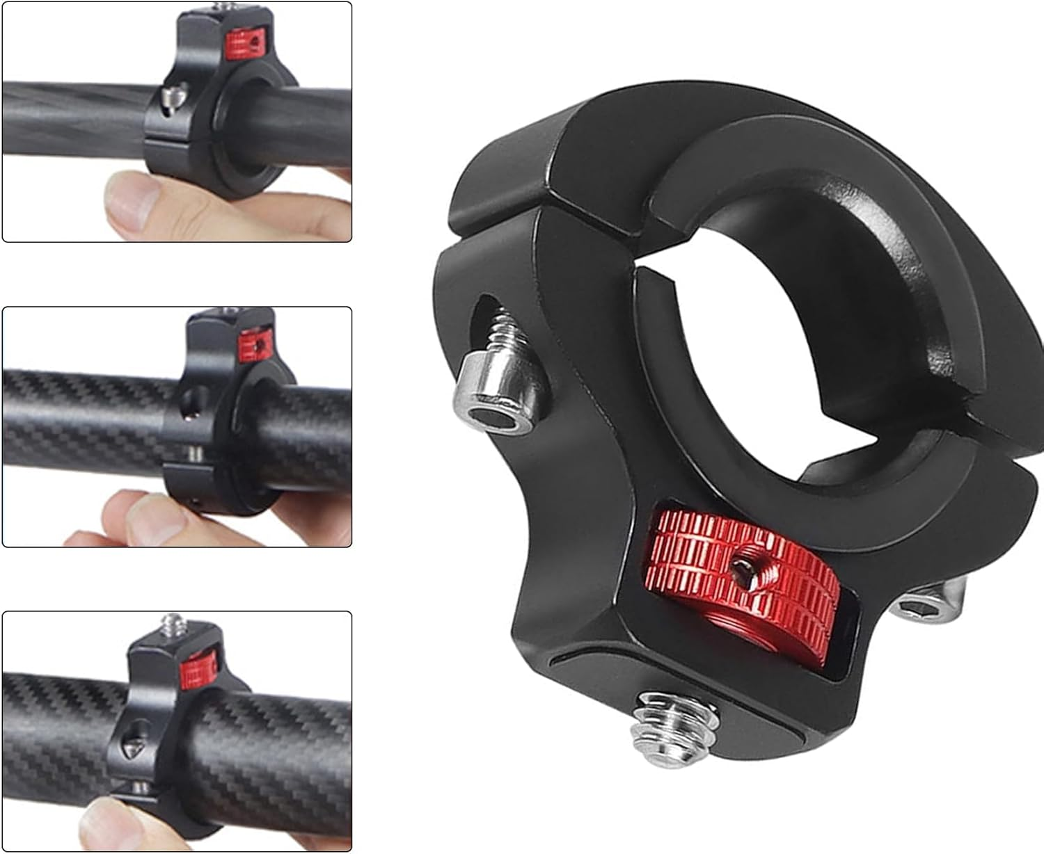 Alriedy Bike Mount for Gopro, 360&deg; Rotatable Handlebar Mount, 1/4 Mount, Action Cameras, Tube Diameter Range 22.5-32Mm, Aluminum Alloy for Bicycle & Motorcycle image number 5