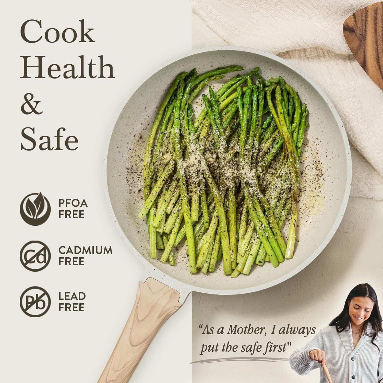 13 Piece Pots and Pans Set - Safe Nonstick Cookware Detachable Handle, Kitchen Cookware with Removable RV Cookware Set, PFOA Free (White) image number 1