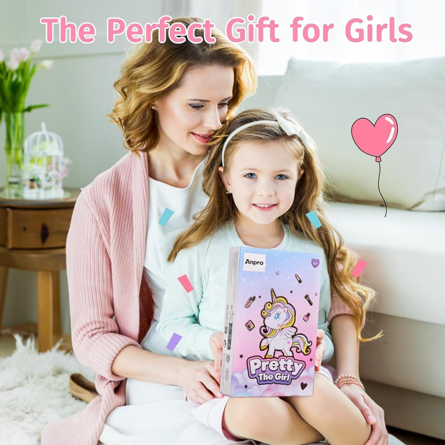 Kids Makeup Kit for Girls, Real Washable Cosmetic Beauty Toy with Mirror and Stickers, Safe & Non-Toxic Makeup Set for 3-12 Year Old Kids Toddler Girl Toys image number 6