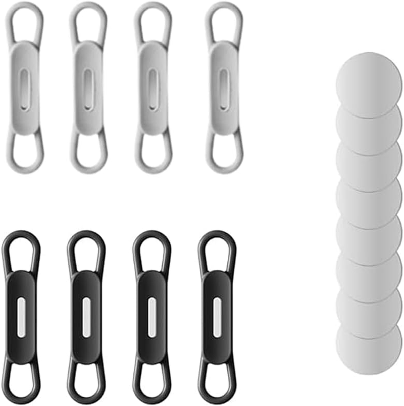 8Pack Magnetic Pen Clip, Adjustable Silicone Magnetic Pen Holder for Refrigerator, Magnetic Dry Erase Marker Holder, for Home, Refrigerator, Office Desk (Gray+White) image number 2