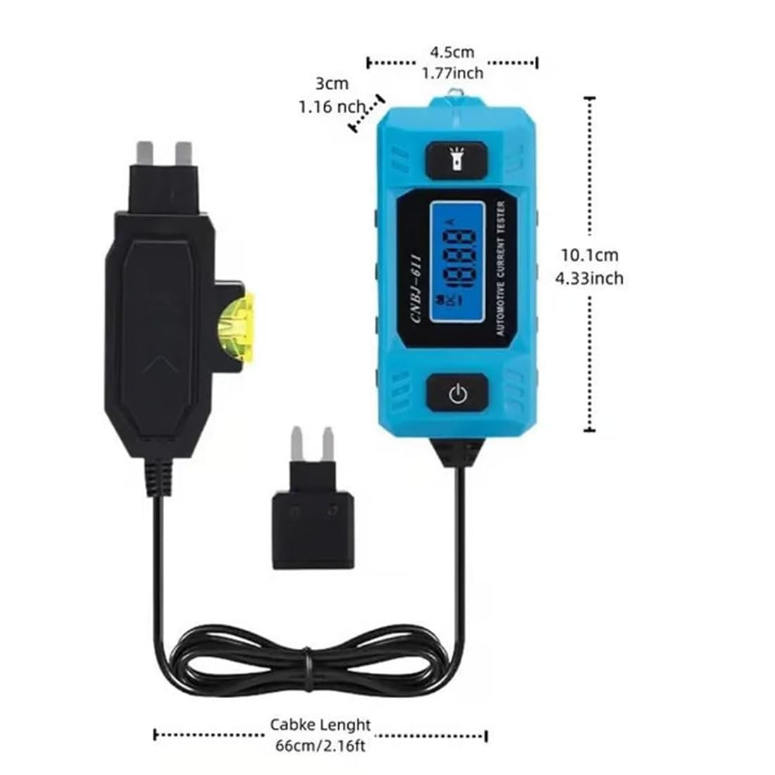 Automotive Circuit Fault Probe Tester, Portable 20A 48V High-Precision Current Tester with LED Display & Front Lighting, Wire Tracer, Car Relay Fuse Blade Checker Electrical Tool (3Pcs)
