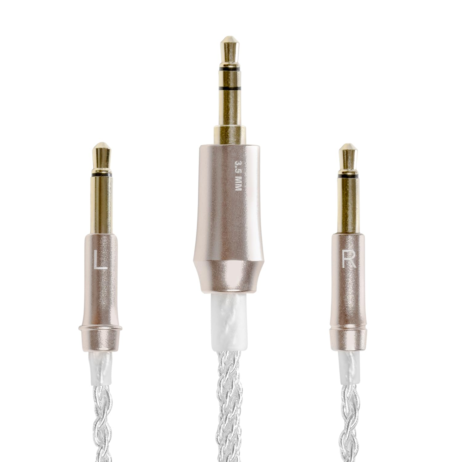 Meze Audio 99 Series Silver Plated Upgrade Cable 3.5Mm Jack | Headphones Hifi Cable Replacement 3.5Mm Male to Dual TS Mono 3.5Mm Male Connector Plug | Cable Length 1.2M/3.9Ft image number 5