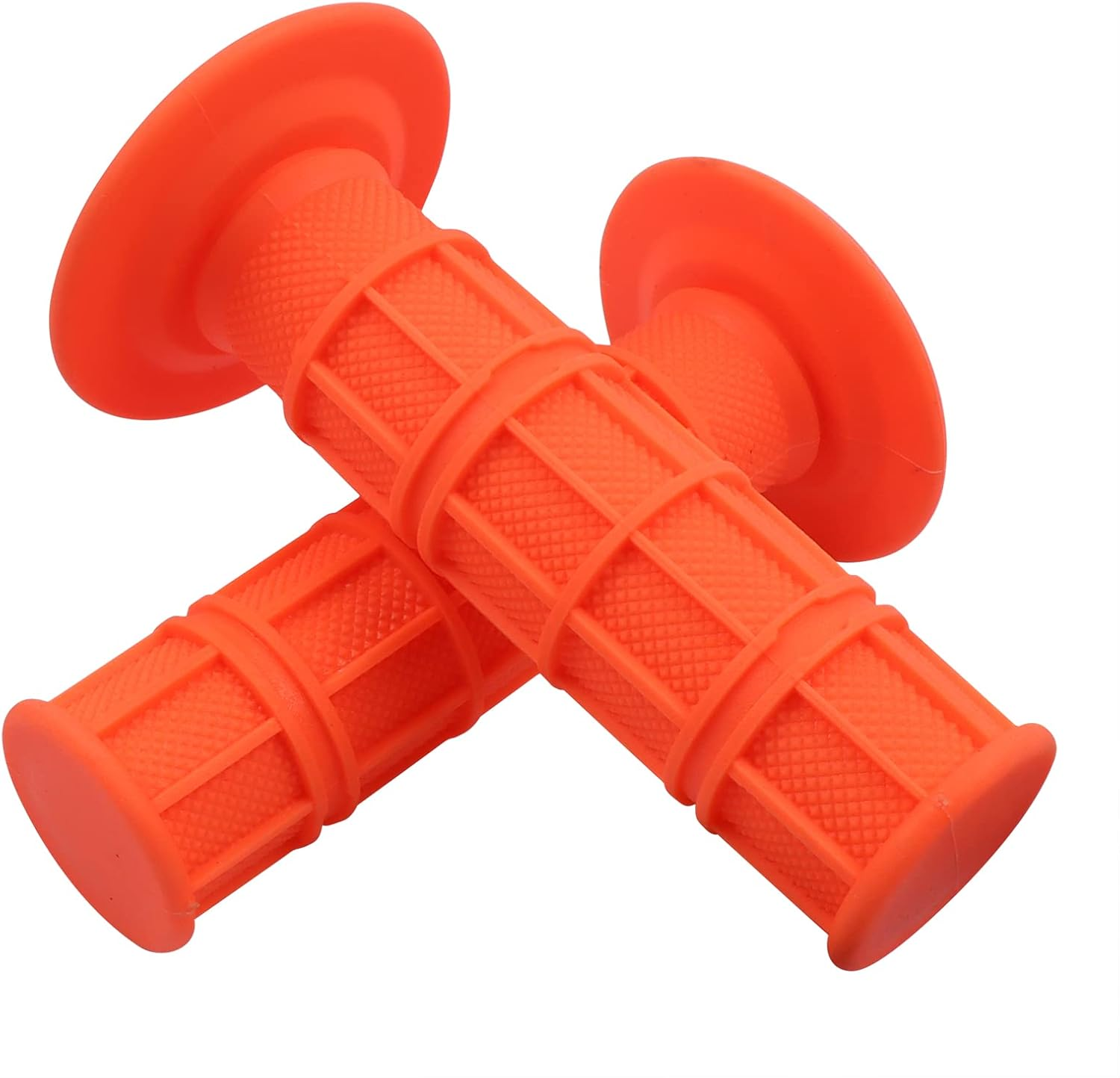 Worldmotop Motorcycle Handlebar Grips Non-Slip Soft Rubber Motorcycle Accessories Grips Handlebar with 7/8'' 22Mm 24Mm Replacement for All off Road ATV Dirt Bike, Bike Handle Grips (Orange) image number 2
