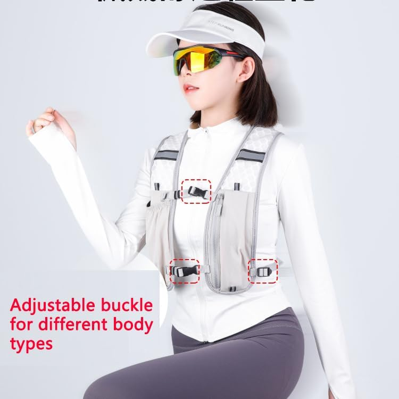 Running Hydration Vest with 500Ml Soft Flask, Waterproof Phone Pocket, Lightweight Hydration Pack, Adjustable No-Bounce Straps for Trail Running, Marathon, Cycling image number 3