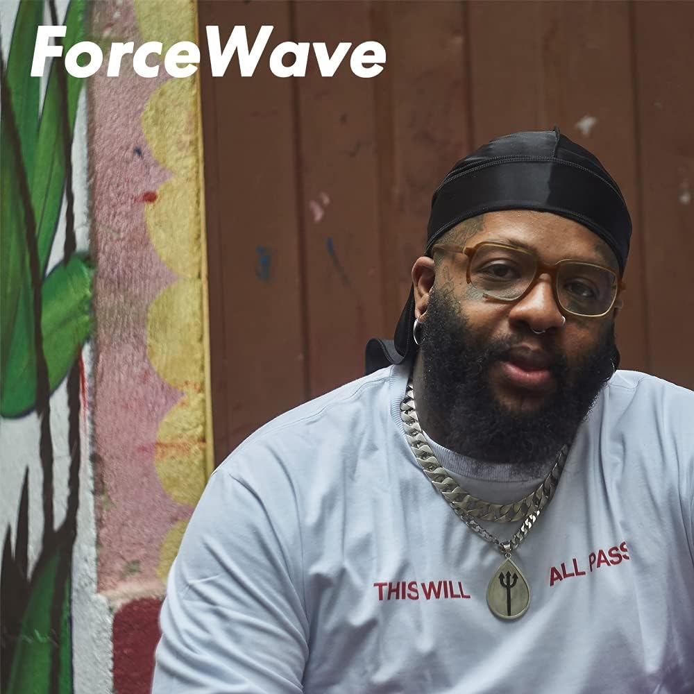 Silky Durag for Men Wave Cap Satin Dorag for Men Women 360 Wave - Black image number 4