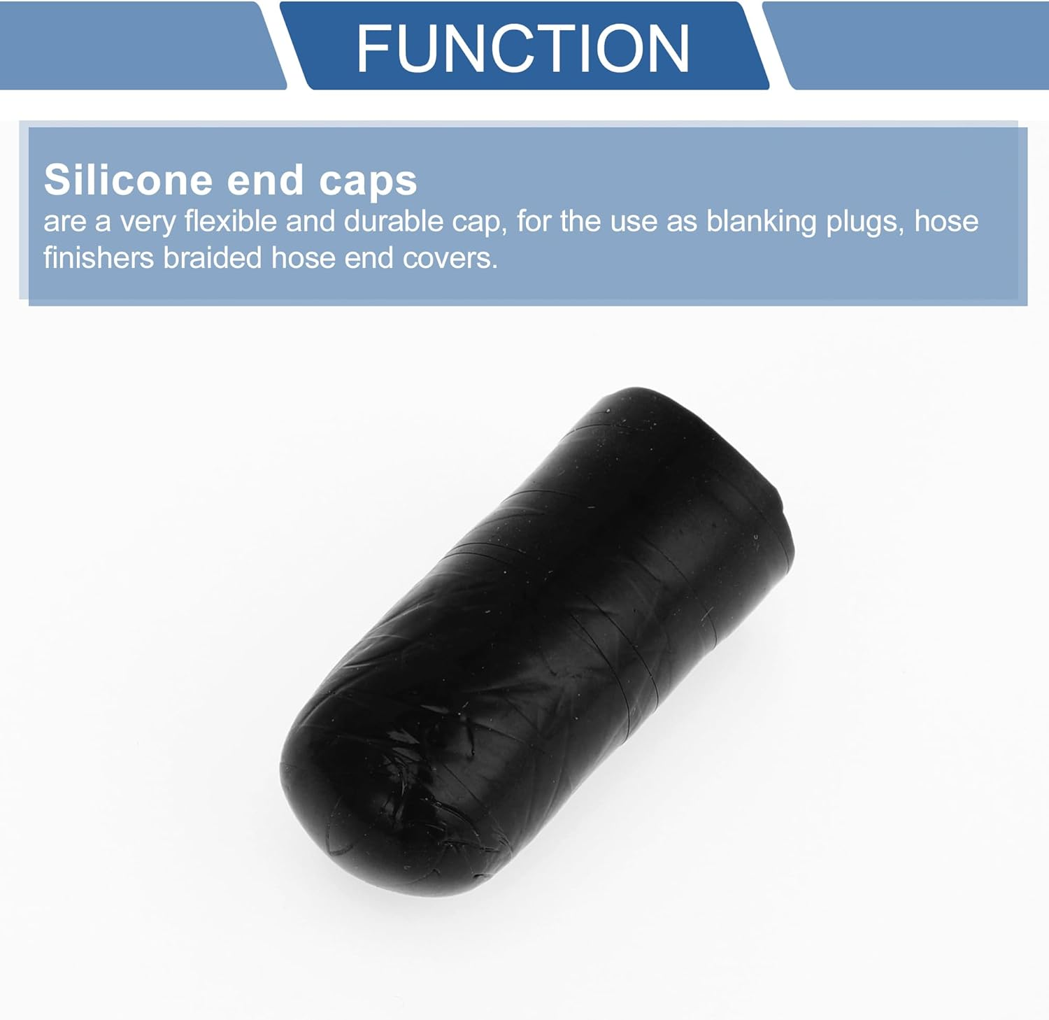 X AUTOHAUX 1 Pcs 30Mm Length 8Mm/0.31" ID Black Car Silicone Hose End Cap Silicone Reinforced Blanking Cap for Bypass Tube Universal image number 4