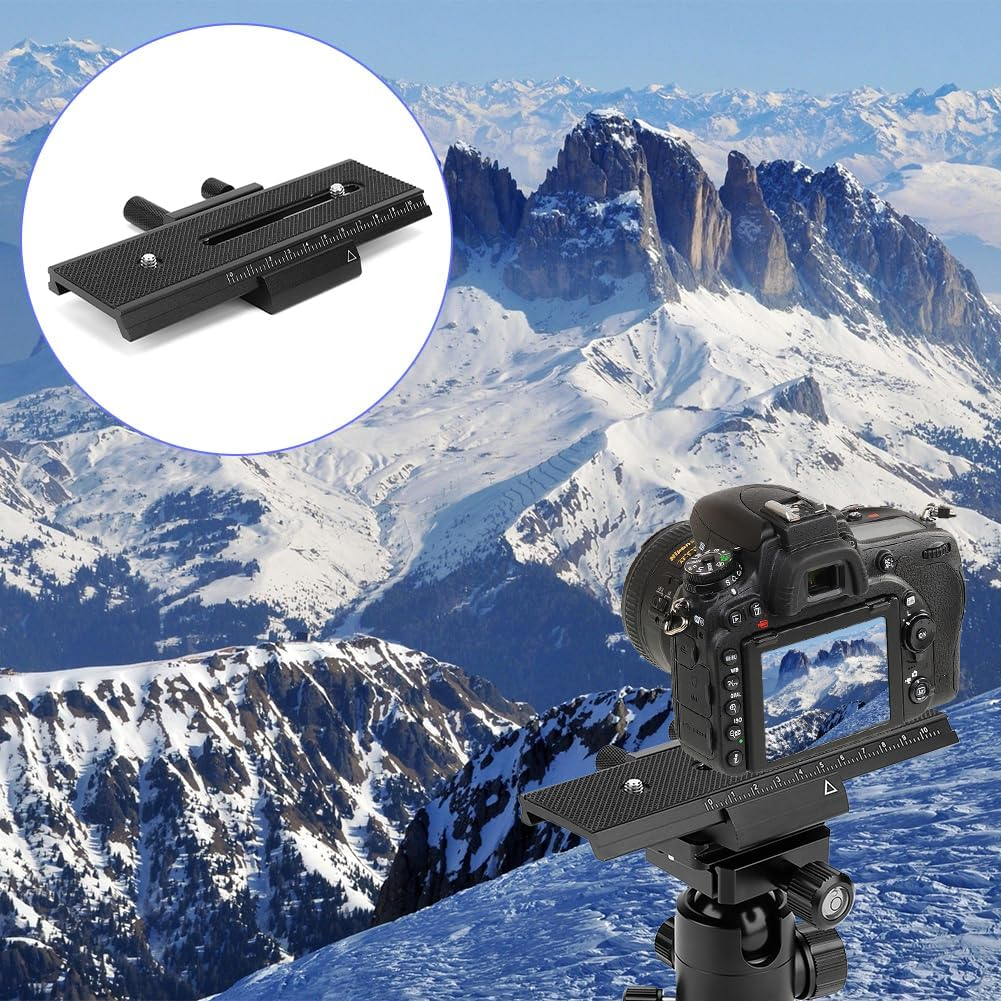 Joyzan Macro Focusing Rail Slider, 2 Way Shot Focus Mount Camera Flash Support Bracket Holder Photography Closeup Shooting Plate 1/4" Quick Screw Release Precision Scale Mirrorless Position DSLR image number 3