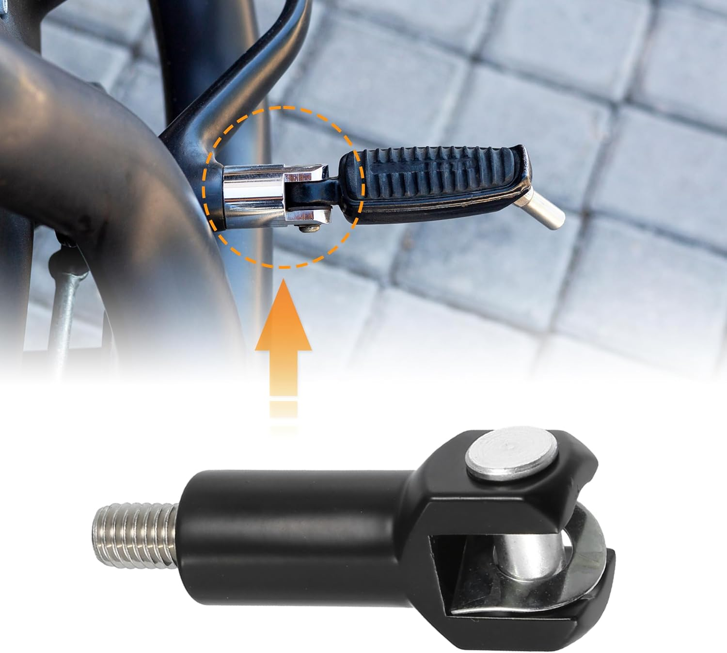 X AUTOHAUX Passenger Foot Peg Supports Mounts Clevis Kit Left and Right Motorcycle Footpeg for Harley Davidson Softail 2000-2006 Footrest Mounting Clevis Hardware Kit Black Aluminium image number 2