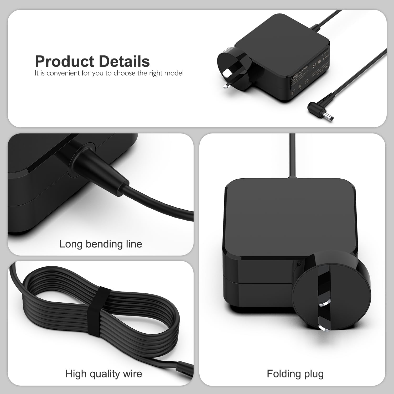 Charger for Lenovo Laptop 65W Power Adapter for Lenovo Ideapad 3 5 310 310S 320 320S 330 330S S145 S340 S540 V155 V145 L340 C340 Flex 4 5 6 Yoga 510 520 720 Adlx65Clge2A Adlx65Ccge2A [4.0Mm*1.7Mm] image number 2