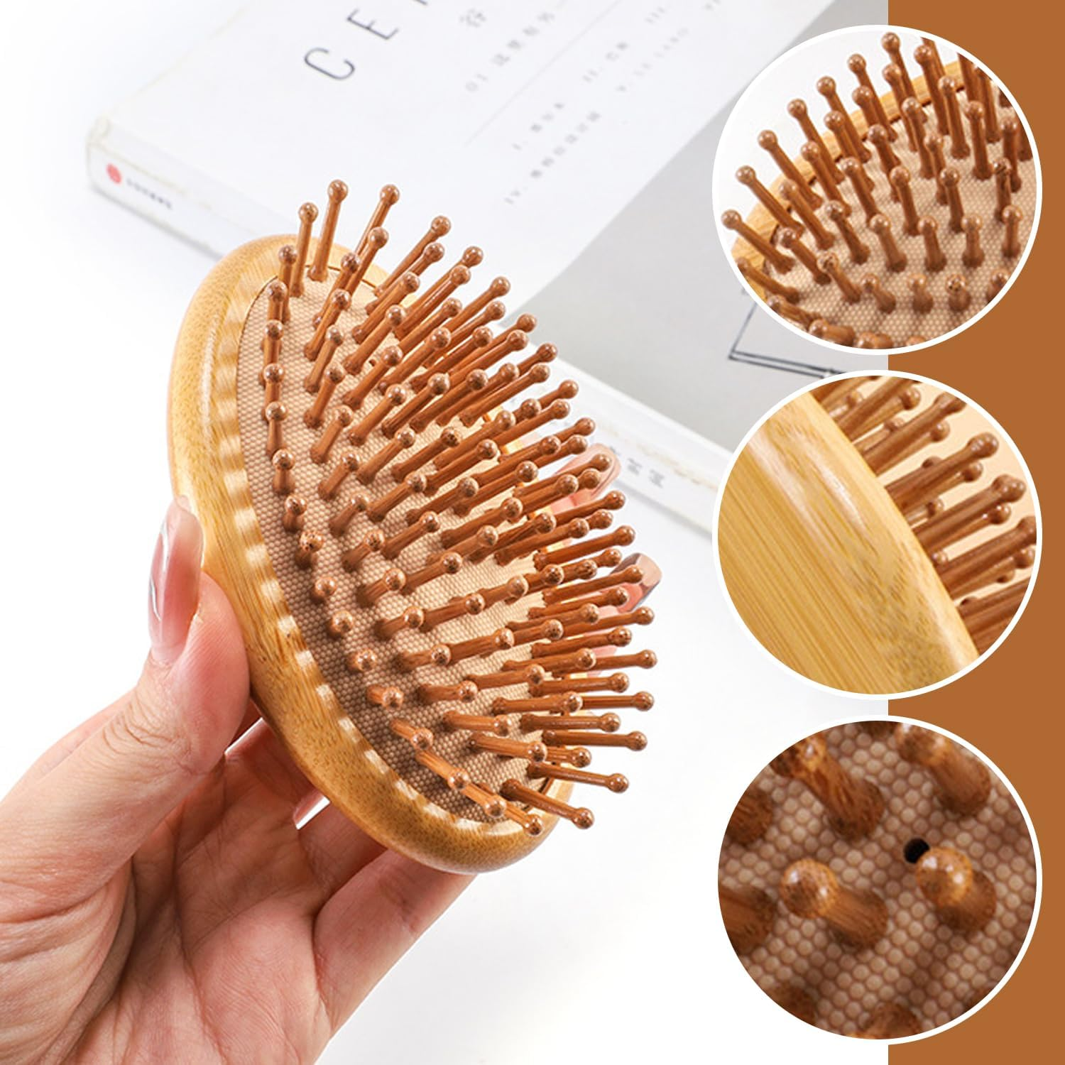 2Pcs Bubble Combs Wooden Combs Hair Combs Hair Styling Tools Massage Combs Hair Care Wooden Combs image number 2