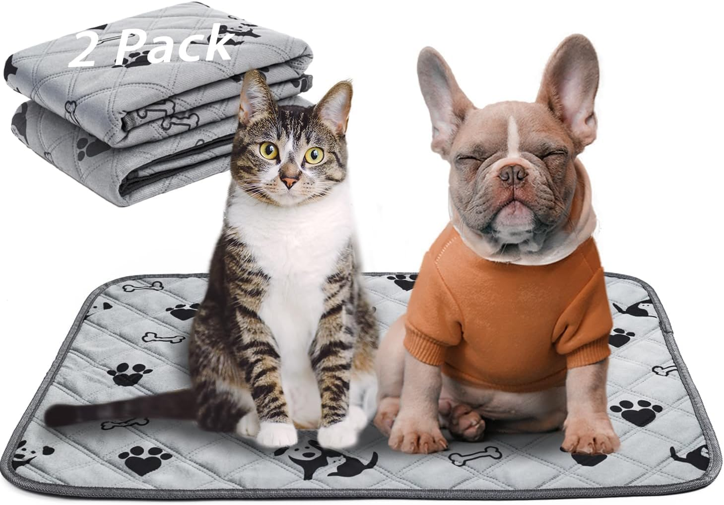 Washable Dog Pee Pads Reusable 2 Pack, Reusable Puppy Potty Training Pads Non-Slip Waterproof Mat for Indoor, Travel, Whelping, Housebreaking, Incontinence 100 X 90 Cm image number 5