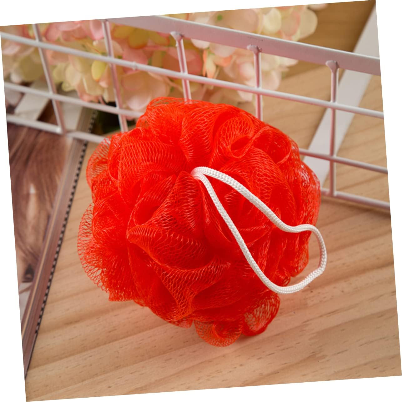 VINTORKY 16Pcs Bath Ball Flower Design Shower Ball Body Scrubber Soft Mesh Bath Accessories image number 6