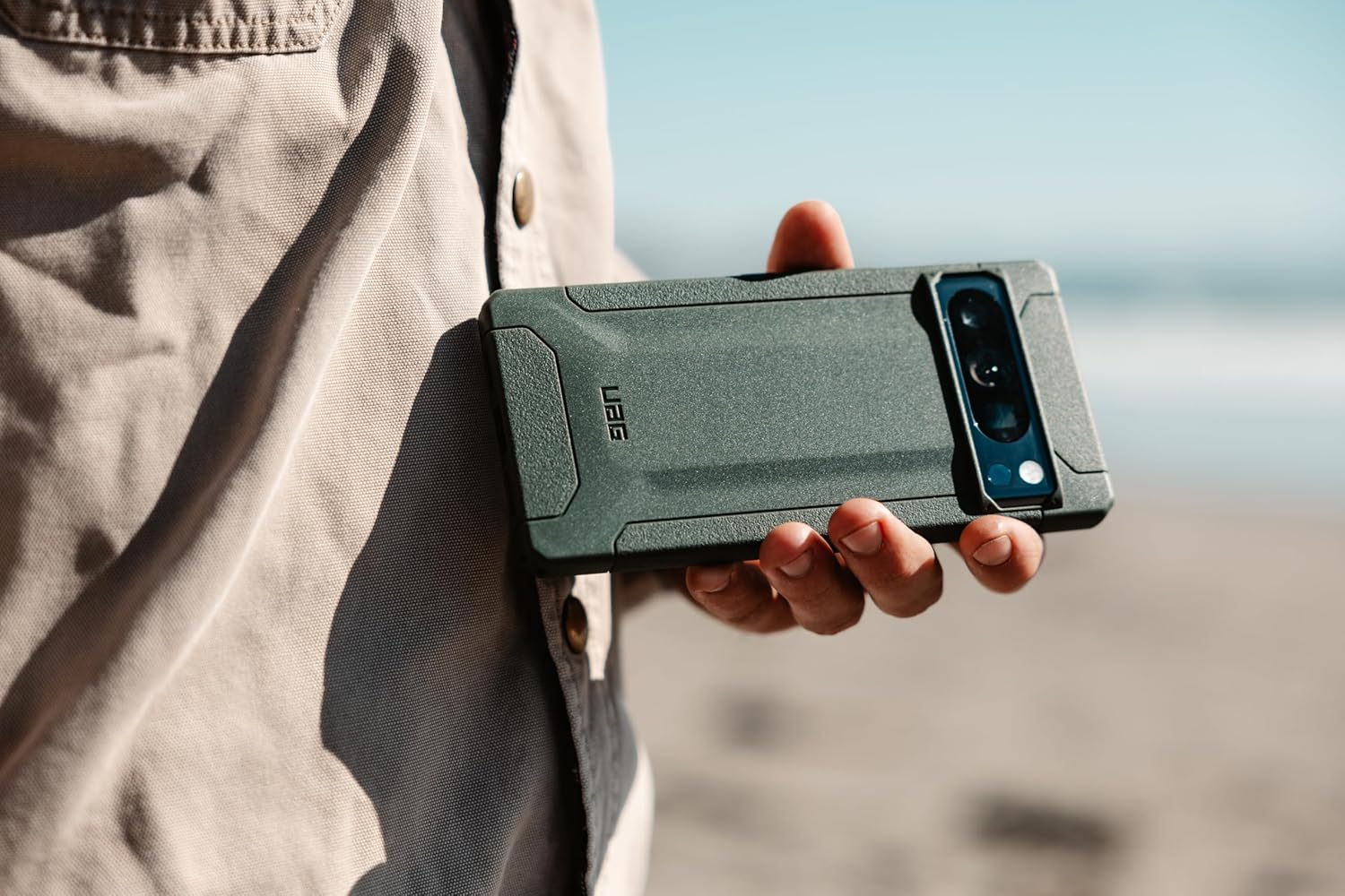 URBAN ARMOR GEAR UAG Made for Google Pixel 8 Pro Case Scout Green Olive Drab, Slim Rugged Premium Impact Resistant Military Drop Tested Protective Cover - Olive Drab image number 4