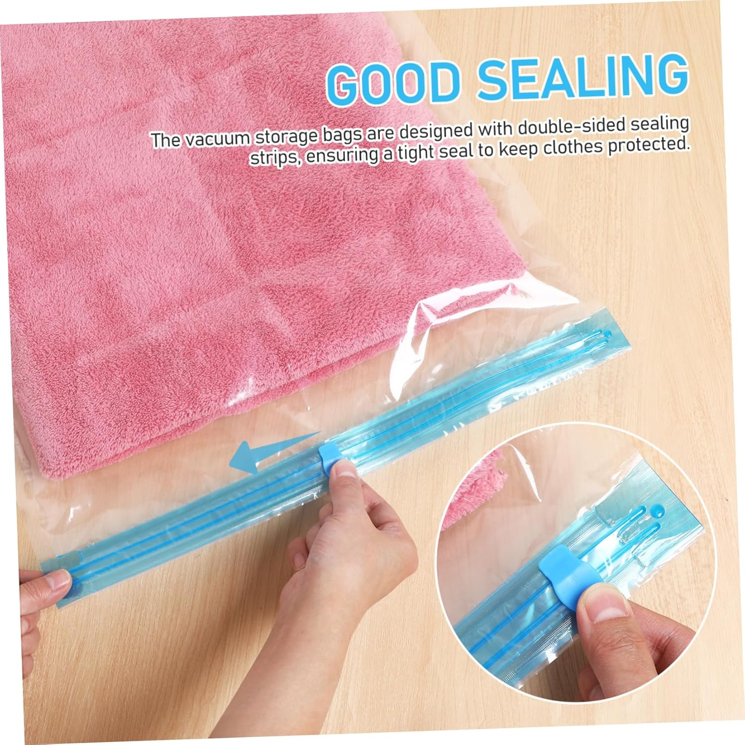 CAXUSD 12Pcs Travel Toiletries Products Compression Packing Cubes Vacuum Bags for Travel Portable and Convenient Camping Hiking image number 3