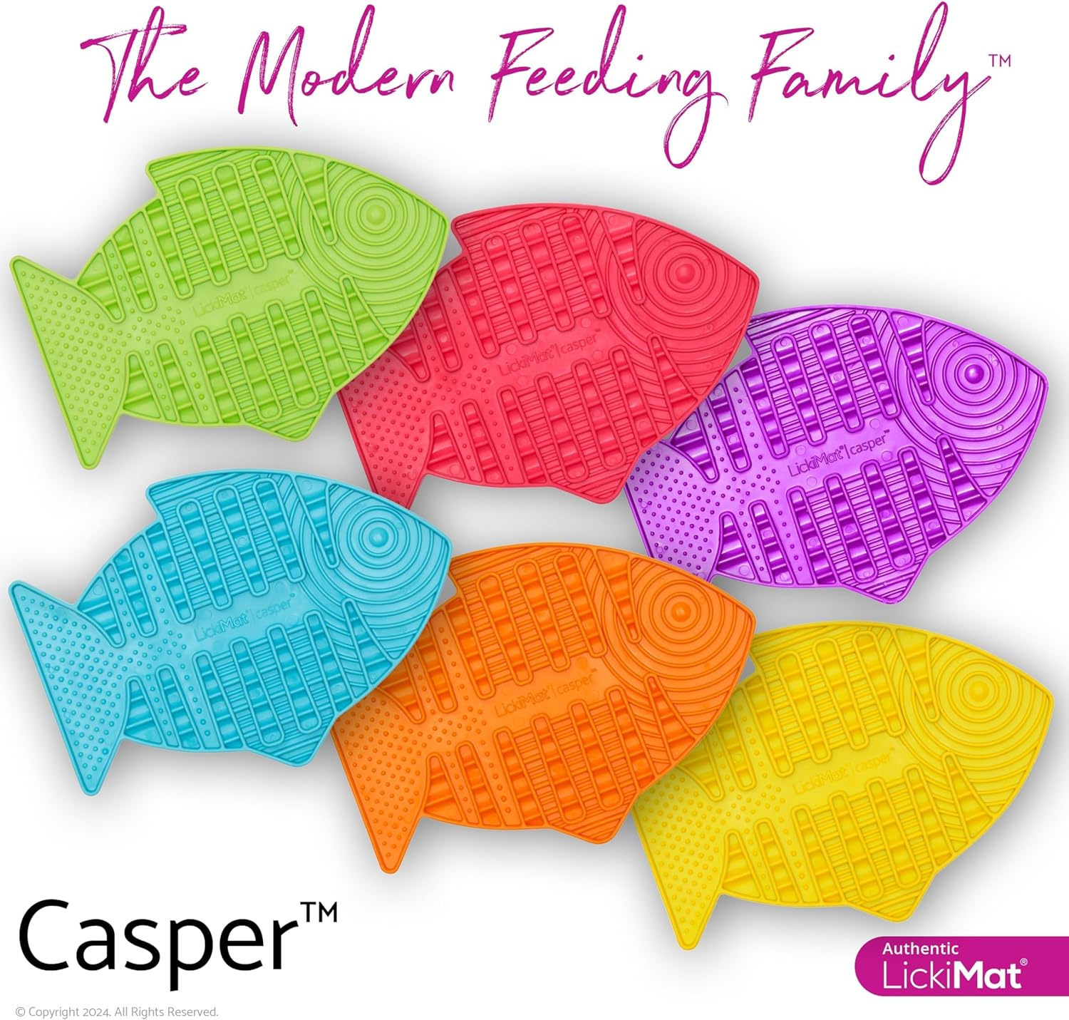 Lickimat Casper, Fish-Shaped Cat Slow Feeders Lick Mat, Boredom Anxiety Reducer; Perfect for Food, Treats, Yogurt, or Peanut Butter. Fun Alternative to a Slow Feed Cat Bowl or Dish, Yellow image number 5