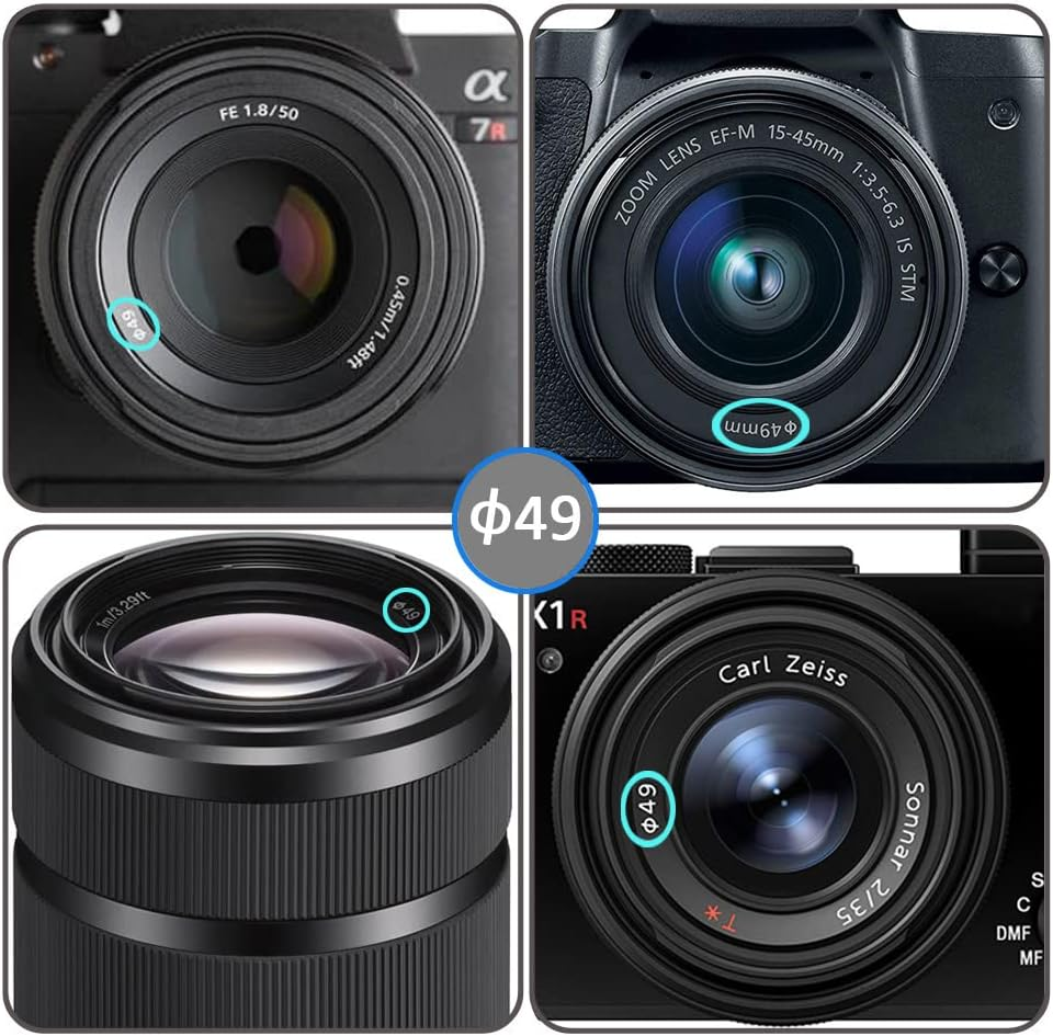 49Mm HD UV Filter for EF-M 15-45Mm Is STM/EF-S 35Mm F/2.8 Is STM/EF 50Mm F/1.8 STM Lens for M6 M50 M100 Camera, 49Mm UV Filter for E-Mount FE 50Mm F/1.8 Lens for Sony Alpha A7R Ⅳ Ⅲ-1 Packs image number 3