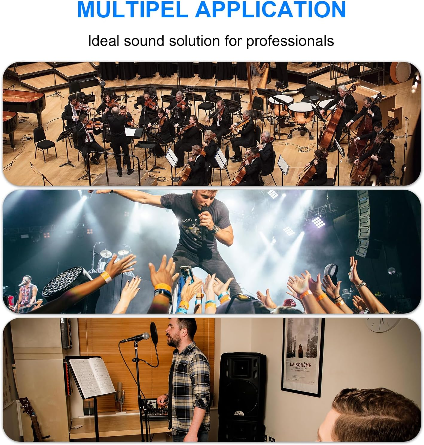 UHF Dual Wireless In-Ear Monitor System with Earphone, Metal Wireless IEM System, Sturdy Bodypack Receiver, 80 Adjustable Frequencies,164Ft Range, Ideal for Stage & Studio (2 Bodypack) image number 5