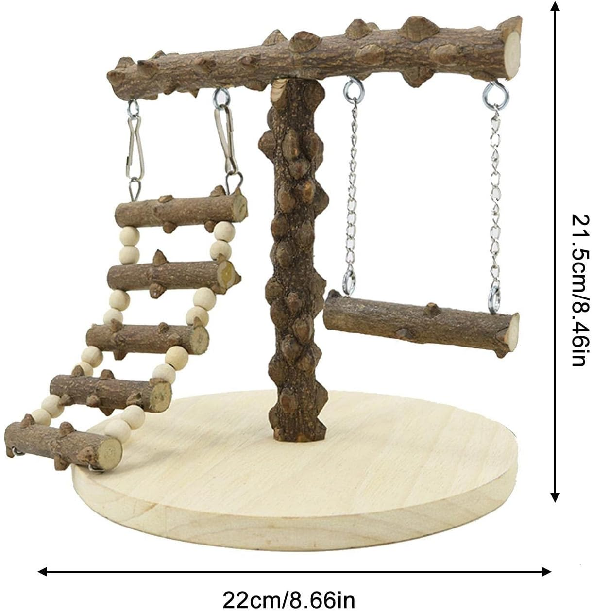 Parrot Play Stand Small, Bird Playground, Training Stand with Ladder and Swing Cockatiel Playground for Pet Bird image number 3