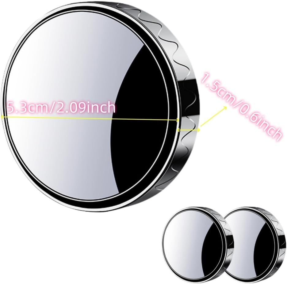 Aknebriax 2 Pairs (4-Pack) Car Blind Spot Mirror, round HD Suction Cup Blind Spot Mirrors,Enhanced Side Visibility, Secure Non-Adhesive Mounting for All Vehicles.(Silver) image number 4