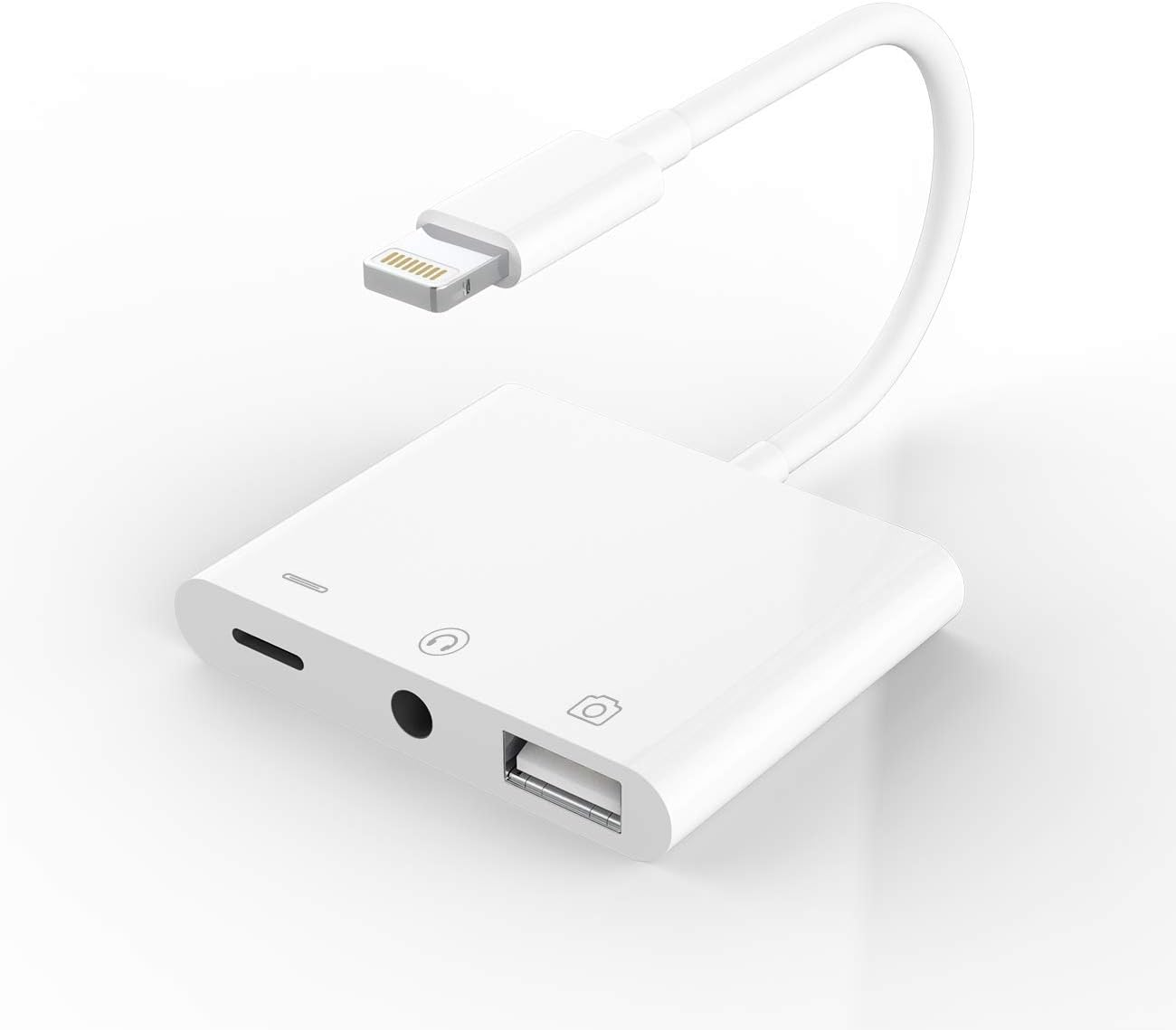 Apple Certified for Iphone Headphone Adapter 3.5Mm AUX Audio Jack and Charger Extender Dongle Earphone Headset Converter Lightning Male to USB Female OTG Cable Camera Memory Connector Kit Splitter image number 4