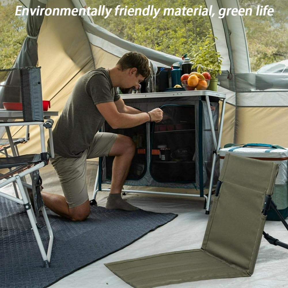 Beach Lounge Chair with Back Support, Lightweight Folding Camping Bed, Portable Convertible Lounge Recliner, Tanning Mat for Sunbathing Sunbathing Chair image number 3