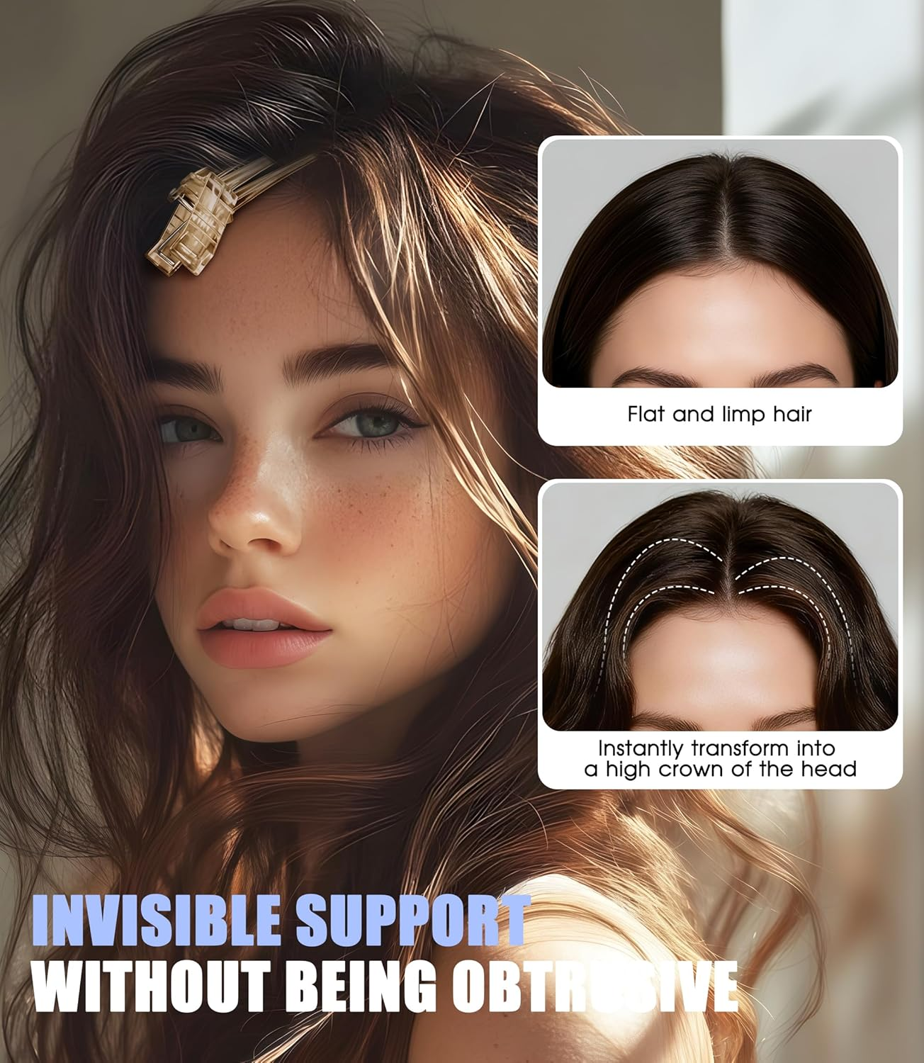 Volume Clips Hair Pack of 4 for Fluffy Ponies, Volume Clip for Hairline, Hair Clip No Imprint Hair Root Lifting Clips for Men and Women image number 3