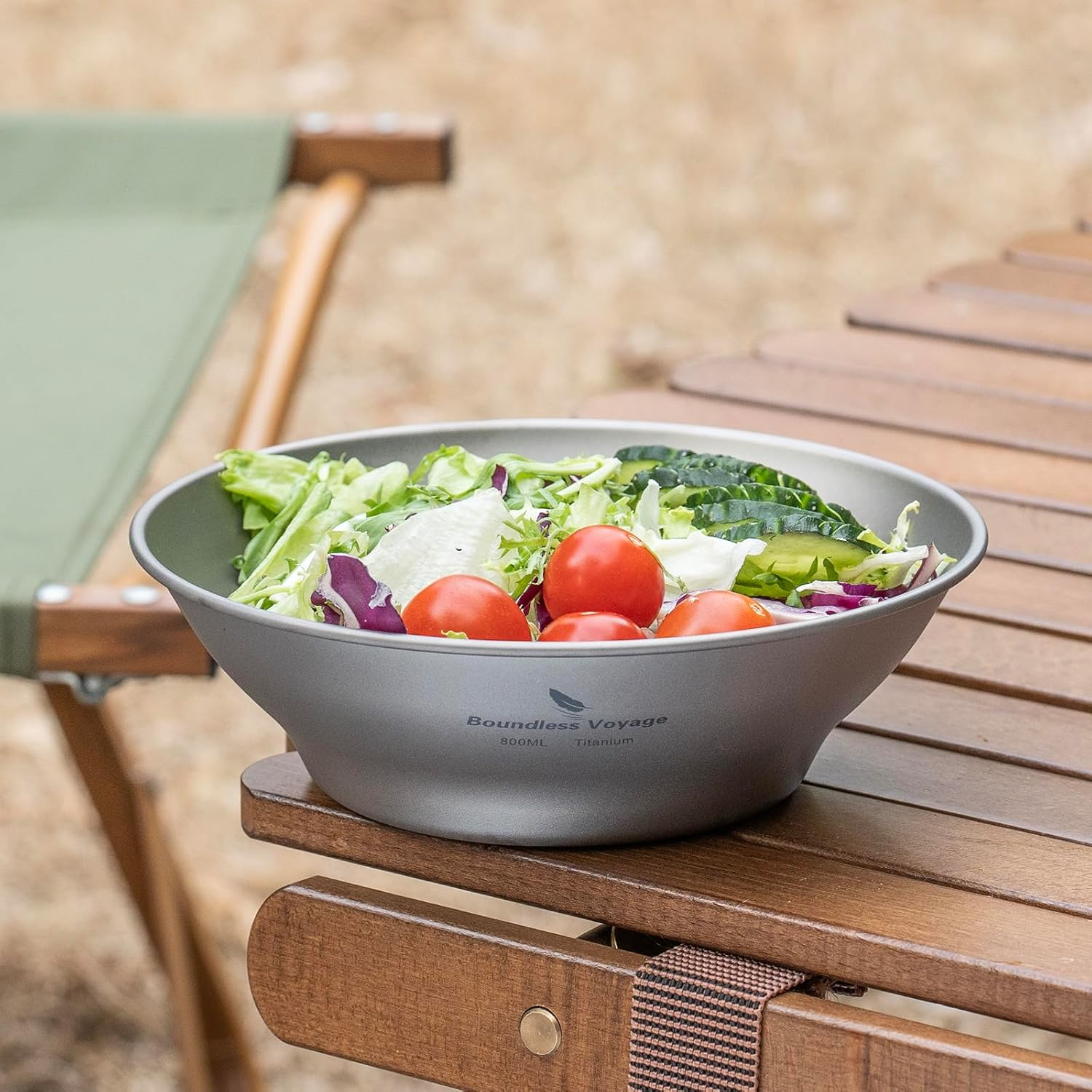 Boundless Voyage Ti15165B Titanium Plate Plate Outdoor Camping Tableware Outdoor Bowl Titanium Tableware and Utensils Measuring Kit for Camping Backpack image number 6