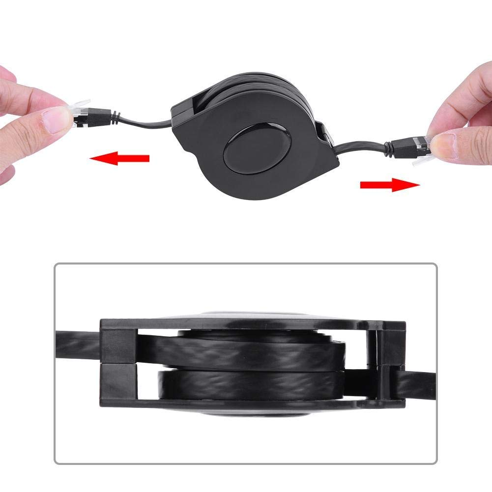 RJ45 LAN Cable, Compact Network Cable, Retractable Switches Network Extension Routers for Computer (2M / 6.6Ft) image number 1