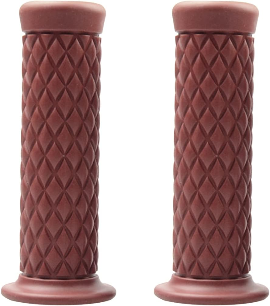 Motorcycle Hand Grips, Non Slip Rubber Bar for 7/8" 22Mm/24Mm Handles, Vintage Motorbike Thruster Grip, Handlebar for Hand Comfort, Universal for Motocross Scooter Dirt Bike, Open End