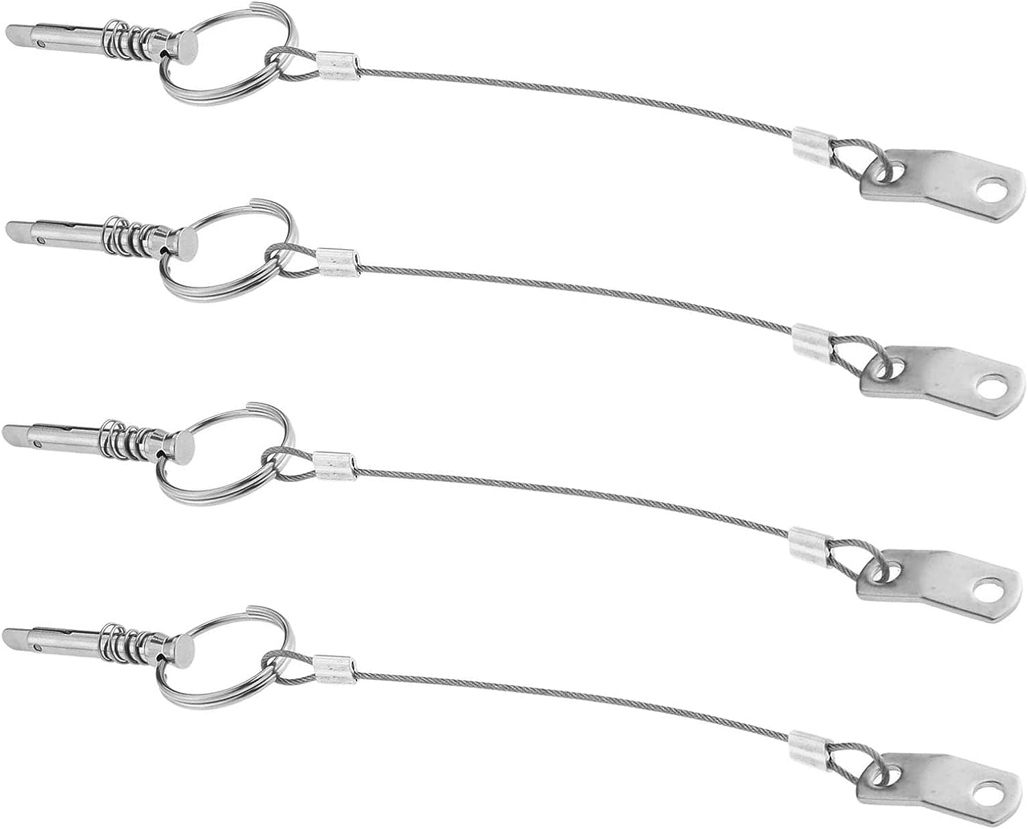 Boat Bimini 1/4" Pins with Lanyard Prevents Loss Stainless Steel Quick Release Bimini Top Hardware Fitting image number 1