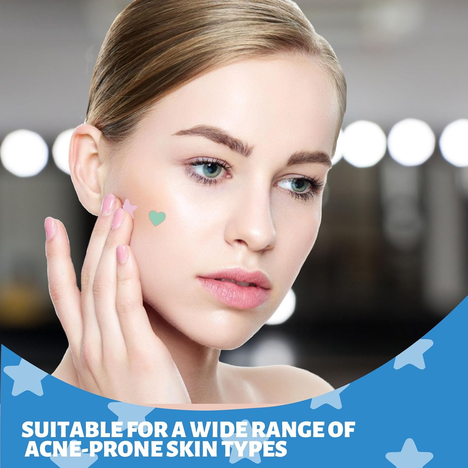 288Pcs Hydrocolloid Acne Patches, Multiple Colors Star Pimple Patch Pimple Patches, Cute Acne Patches in Multiple Sizes for Day and Night (2 Sheets * 4 Patterns) image number 5