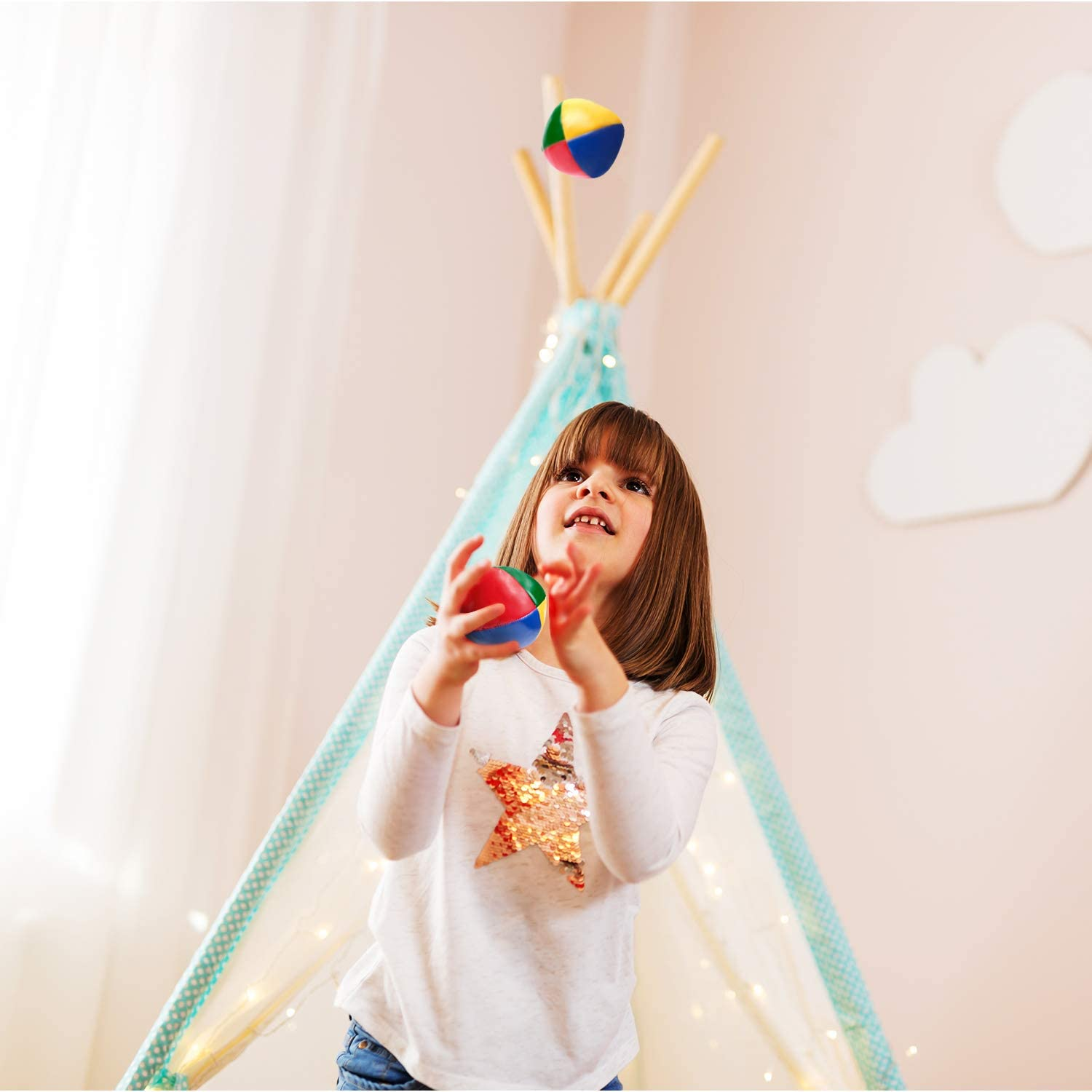 Patelai Juggling Balls Set for Beginners, Quality Mini Juggling Balls, Durable Juggle Ball Kit, Soft Easy Juggle Balls for Boys Girls and Adults, Multicolored 10 Packs image number 4