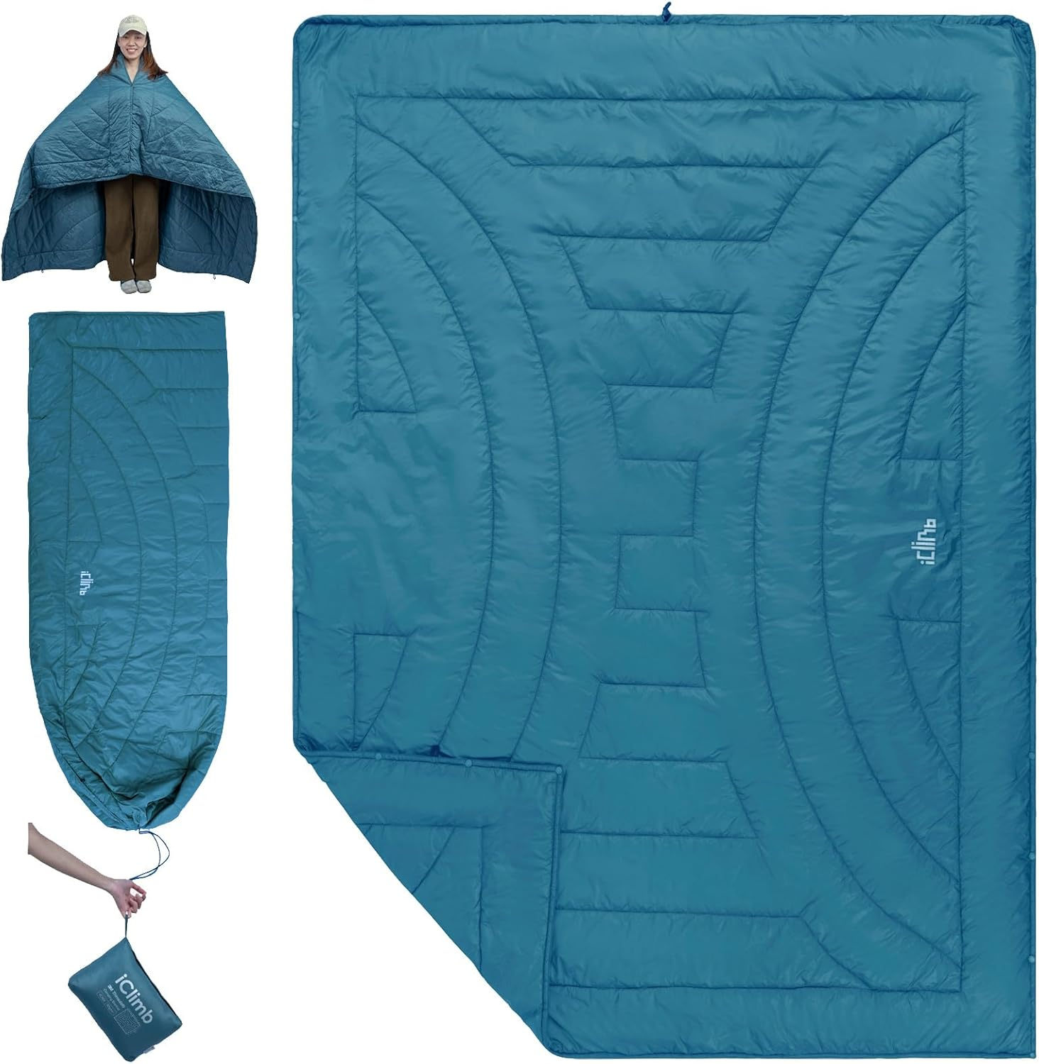 Iclimb 3M Thinsulate Insulation Warm Camping Blanket Ultralight Compact (Dark Grey)