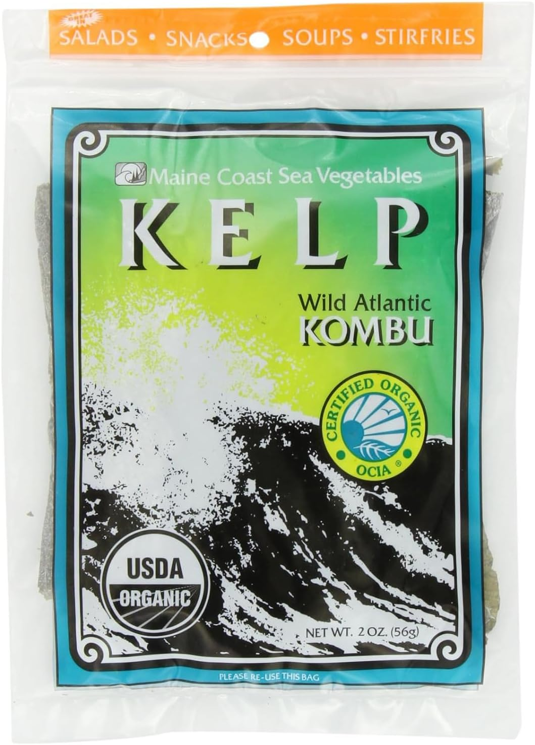 Maine Coast Sea Vegetables - Wild Atlantic Kombu Kelp - 2 Oz. image number 1