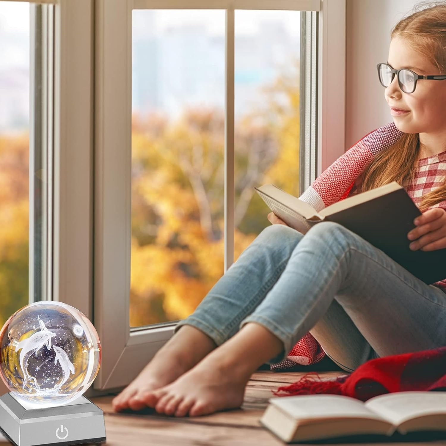 LED Light Base Spherical Recess Show Crystal Ball Stand for 3D Laser Crystal Glass Art with Sensitive Touch Switch Display Base Show Decor 1Pcs image number 6