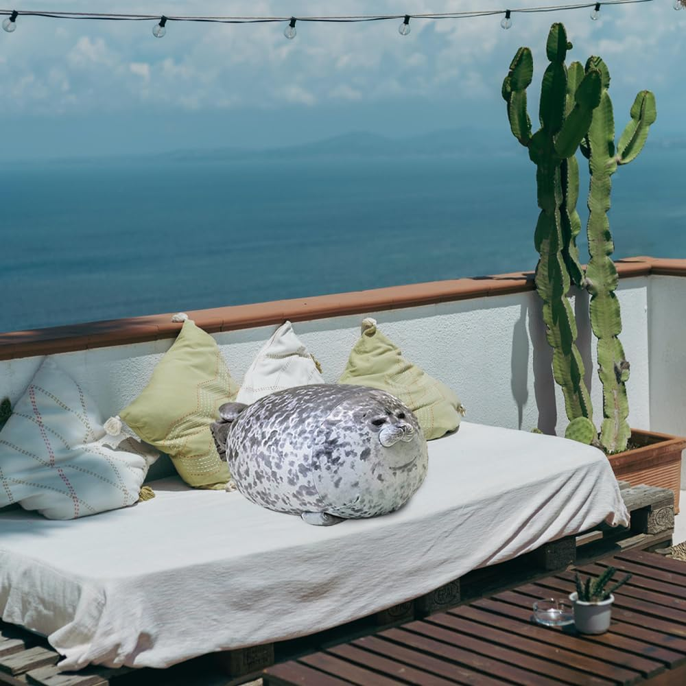 Chubby Blob Seal Pillow,Stuffed Cotton Plush Animal Toy Cute Ocean Pillow Pets Medium(17.6 In) image number 2