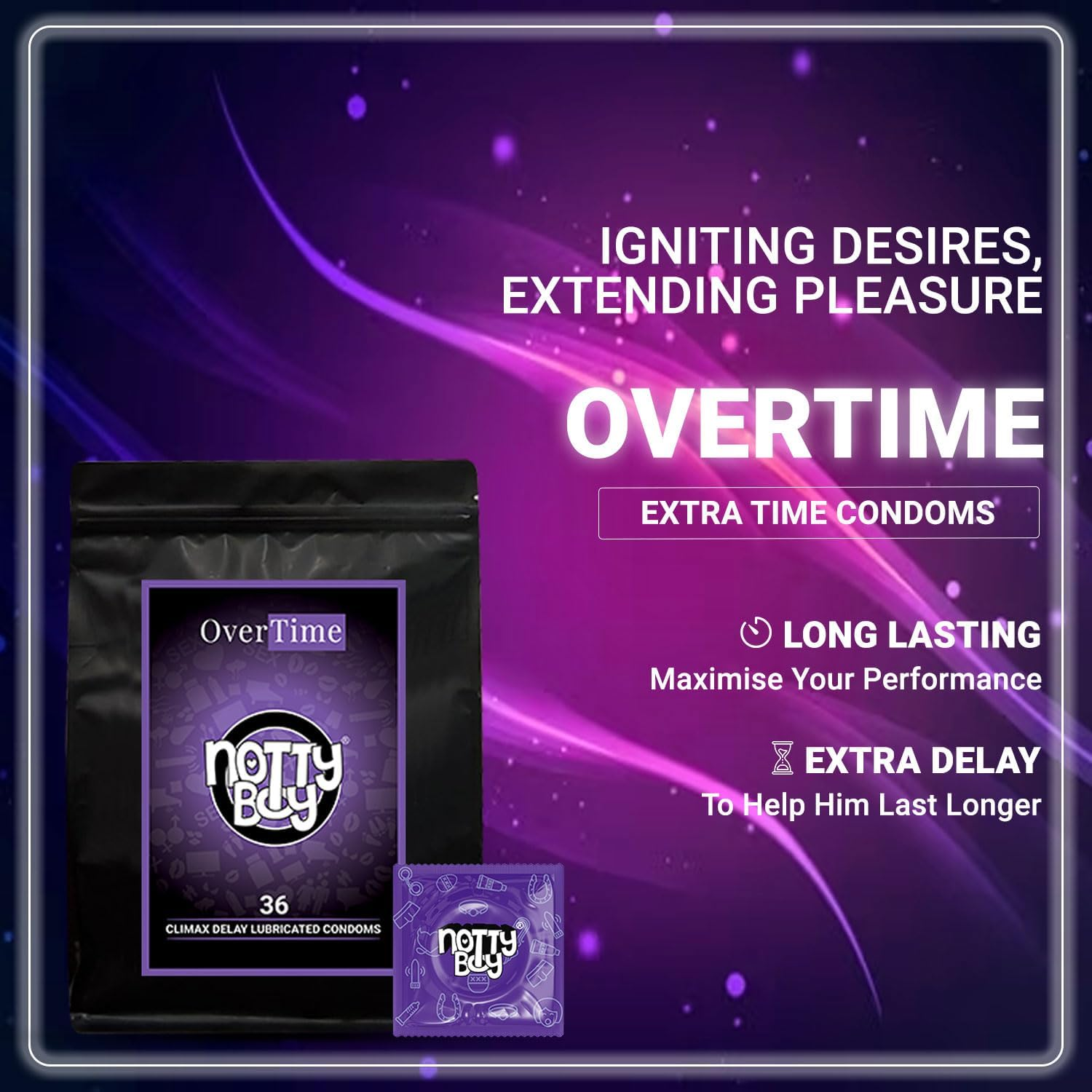 NOTTY BOY over Time Long Lasting Condom for Man, Smooth Texture, No Latex Smell, Reservoir Tip, Regular Size (Pack of 36) image number 2