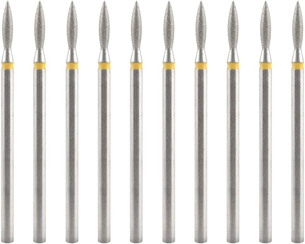 KADS Carbide Diamond Sanding Bit for Nail Prep Shaping, Upgrade Nail Drill Tips for Manicure Salon Cuticle Remove (10Pcs Inverted Cone Shape)