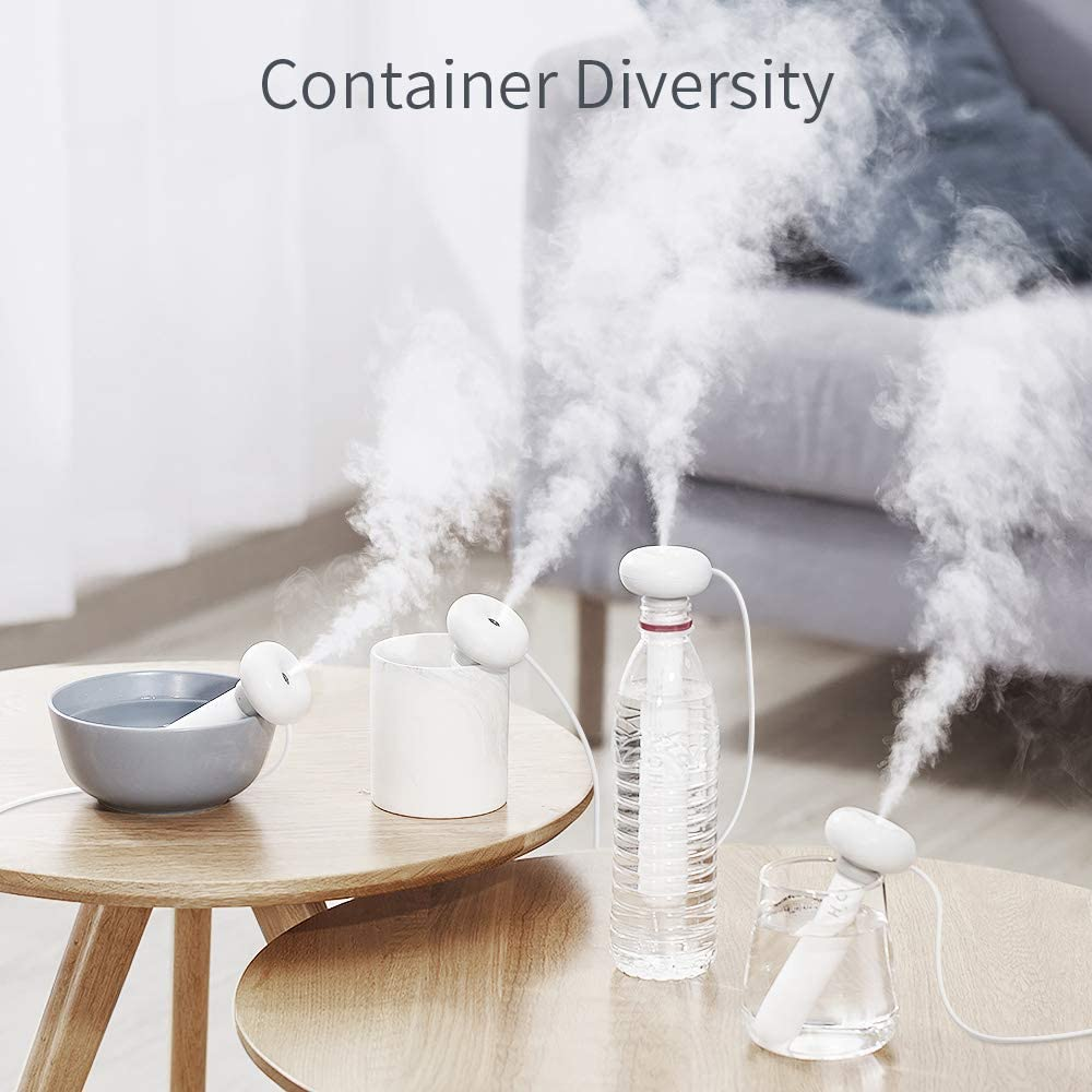 OURRY Mini Personal Humidifier for Car, Bedroom, Portable Ultrasonic Cool Mist Humidifier for Plant with Adjustable Length, Container Diversity, Whisper Quiet, Travel USB Small Humidifiers for Office image number 3