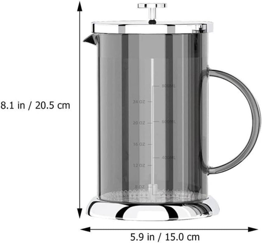 Stove Top Kettle Coffee Maker Thermal Insulation Glass1000Ml Coffee Press for Home Office Double Wall Milk Froth Kettle Espresso Kettle Water Boiler for Stove image number 4